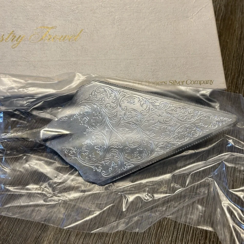 Vintage F.B. Rogers Pastry Trowel Cake Pie Server Silverplate Italy Original Box